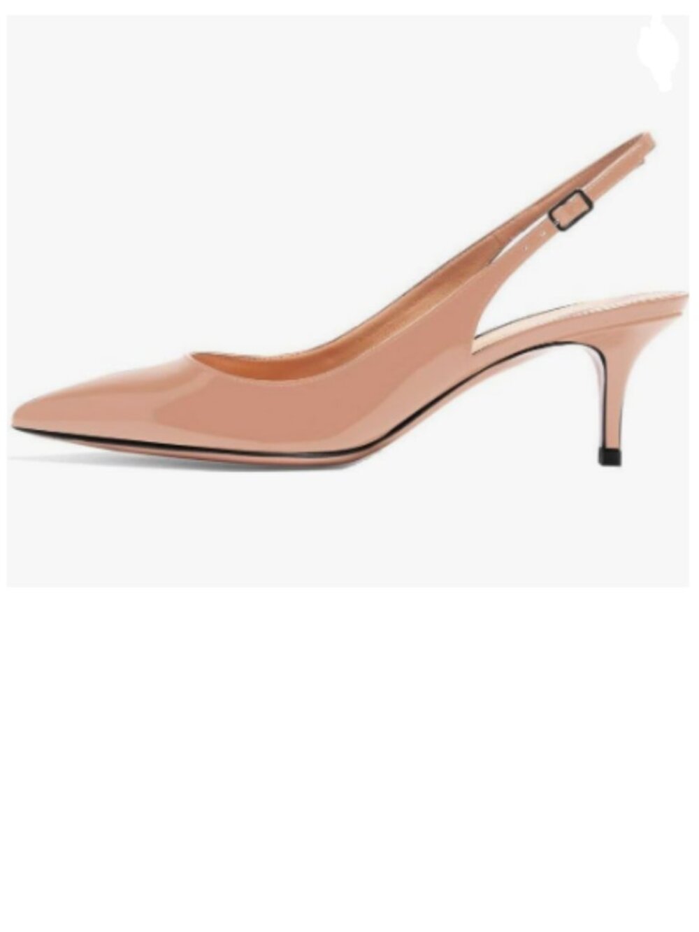 FSJ Nude Slingback Pumps Mid Heels Sandals Pointy Toe Comfortable Formal Shoes
